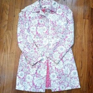 Ann Taylor Loft flower print trench coat size 4